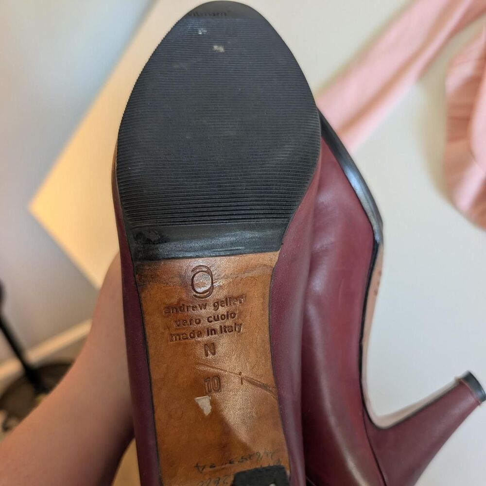Andrew-geller Women's Burgundy and Brown Boots
